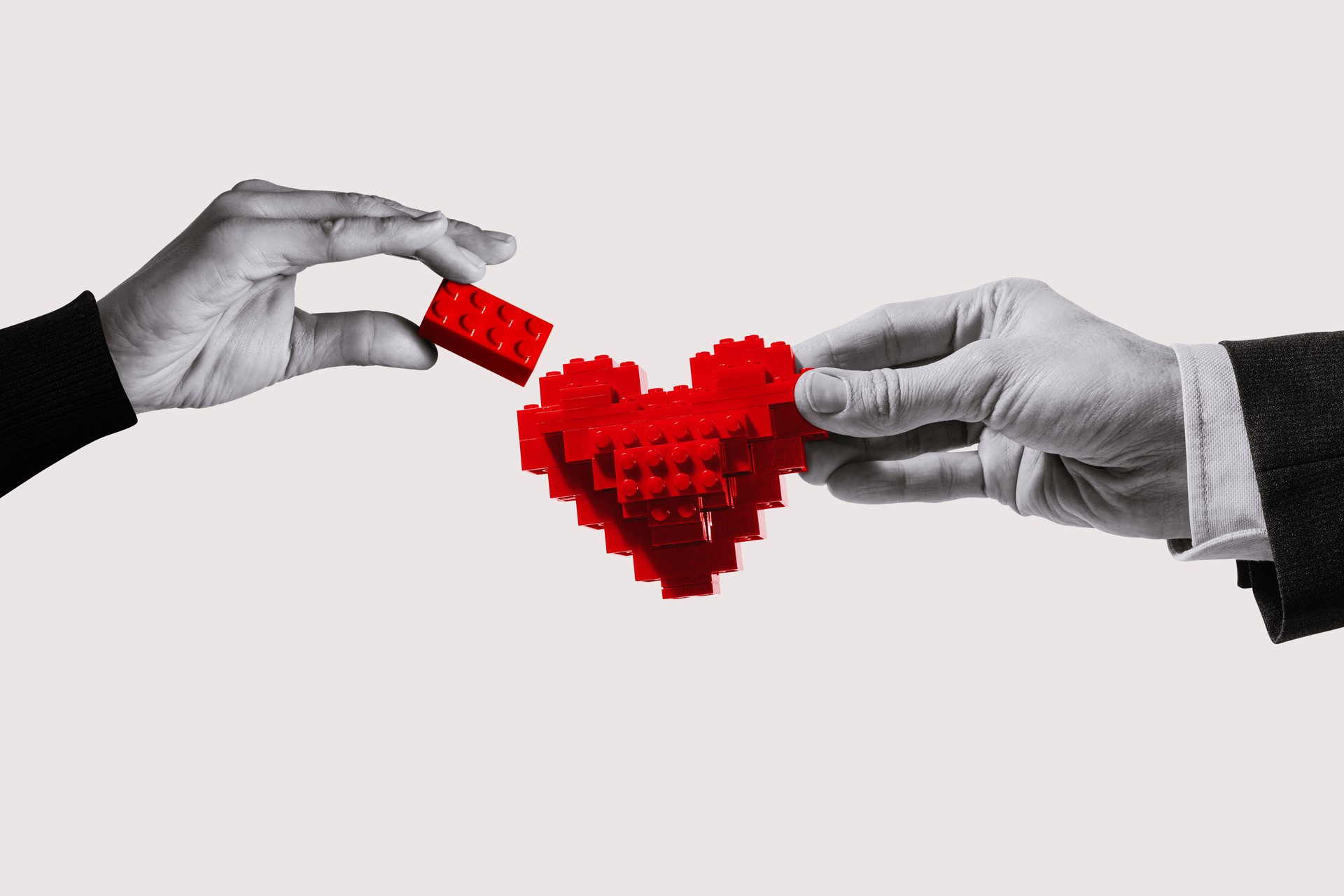Love, donation, dating. Art collage.